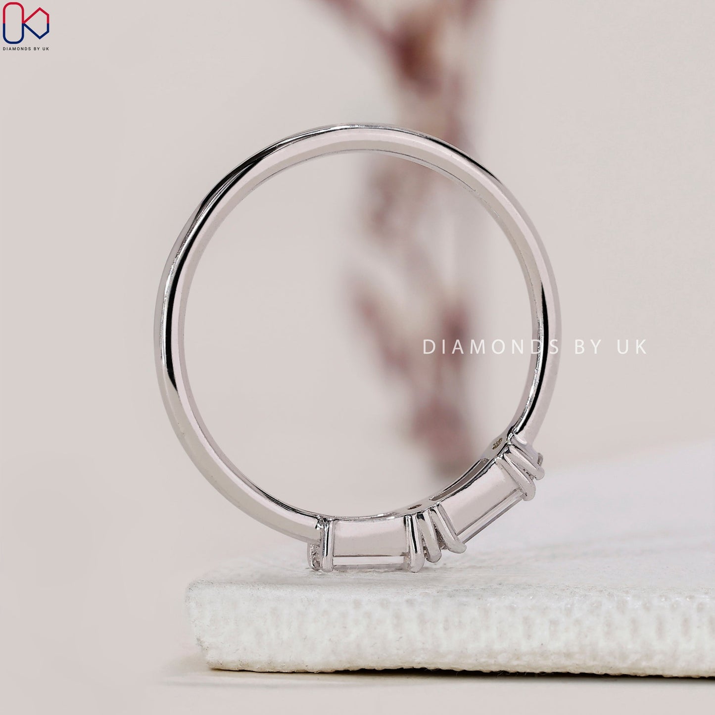Morse Code Baguette And Round Diamond Band
