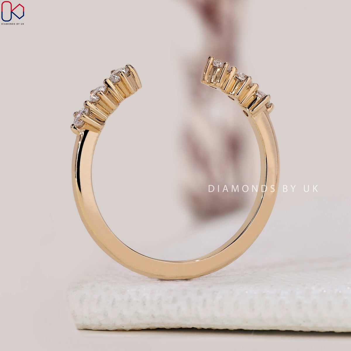 Open Gap Wedding Band In Yellow Gold