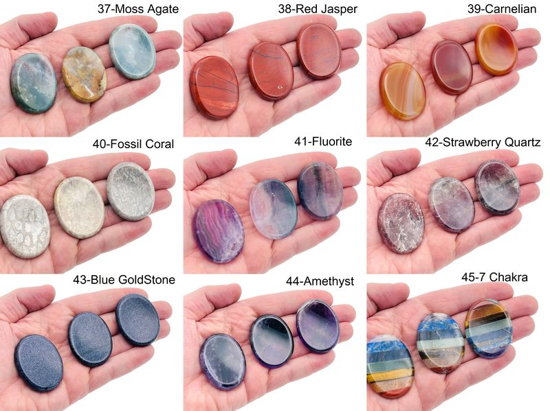 Crystal Worry Stone - Soothing Crystal – Stress Relief Stone - 4.5x3.5cm - MIX