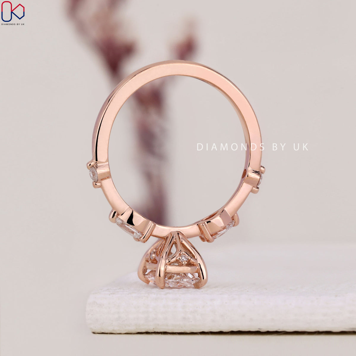 Oval Shaped Engagement Ring - Distance Pave