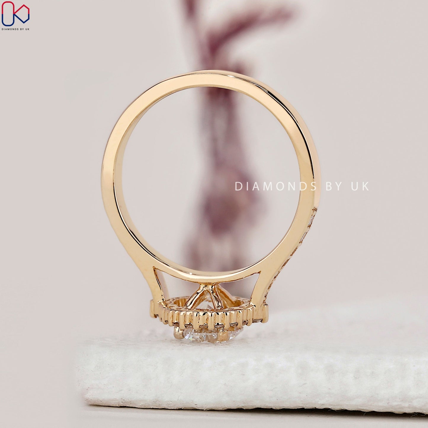 Round Cut  Halo Diamond Engagement Ring