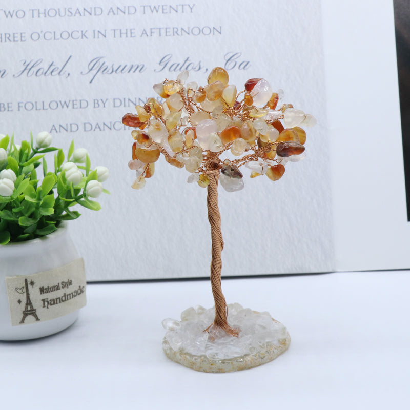 Crystal Tree of Life Decor - Home Feng Shui Decor - Natural Gemstone Bonsai Tree Figurine - New!