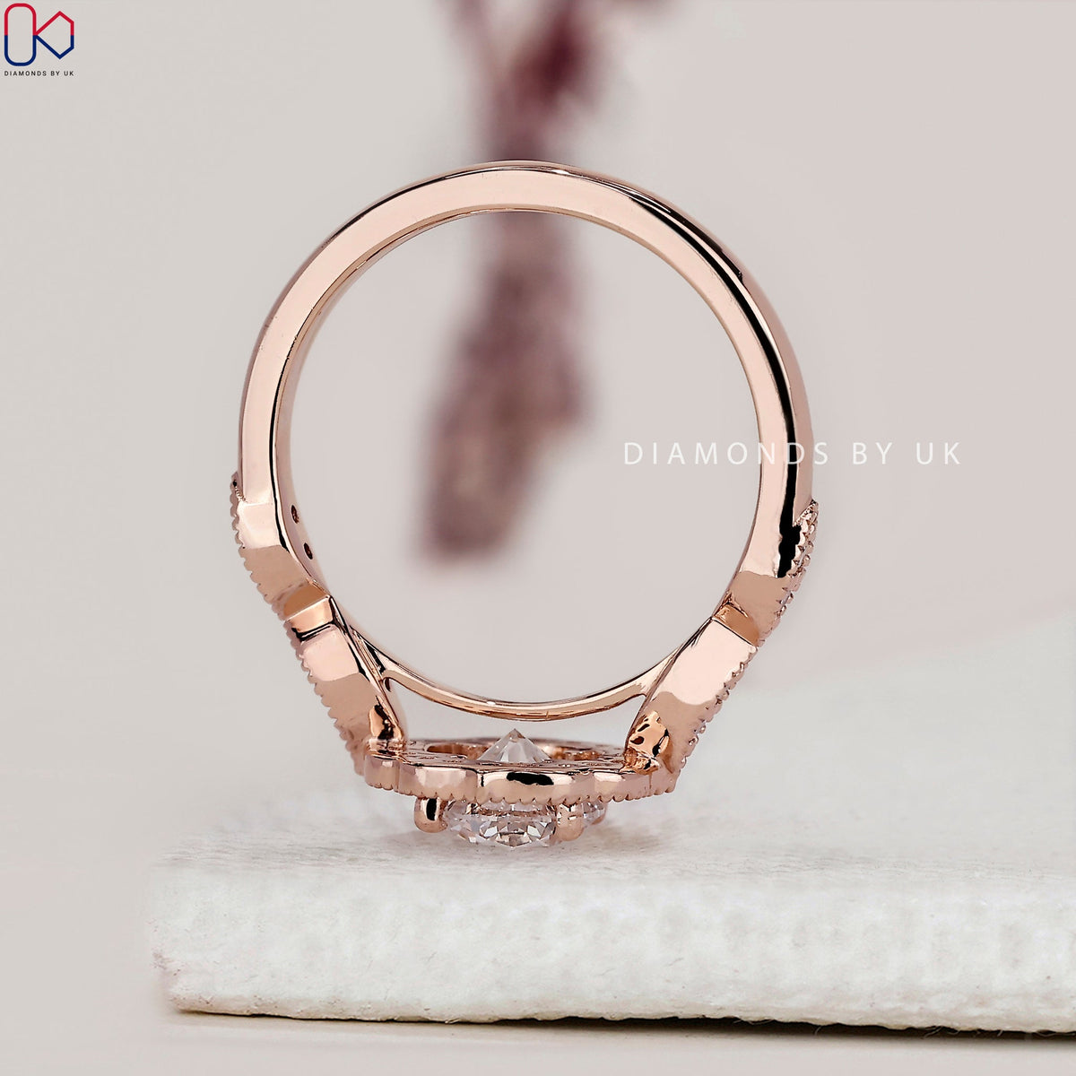 Rose Gold Engagement Ring With Round Diamond