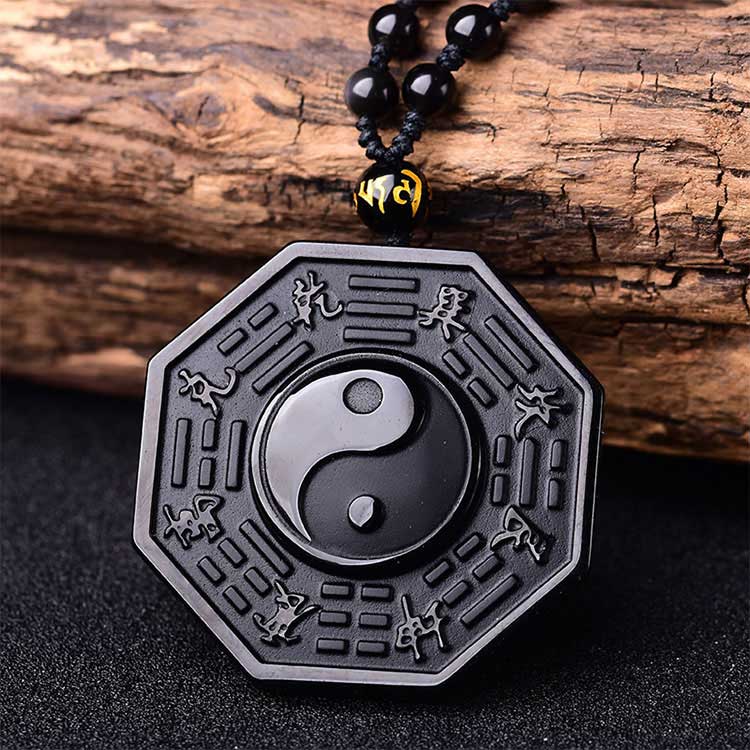 Yin and Yang Black Obsidian Positivity Necklace