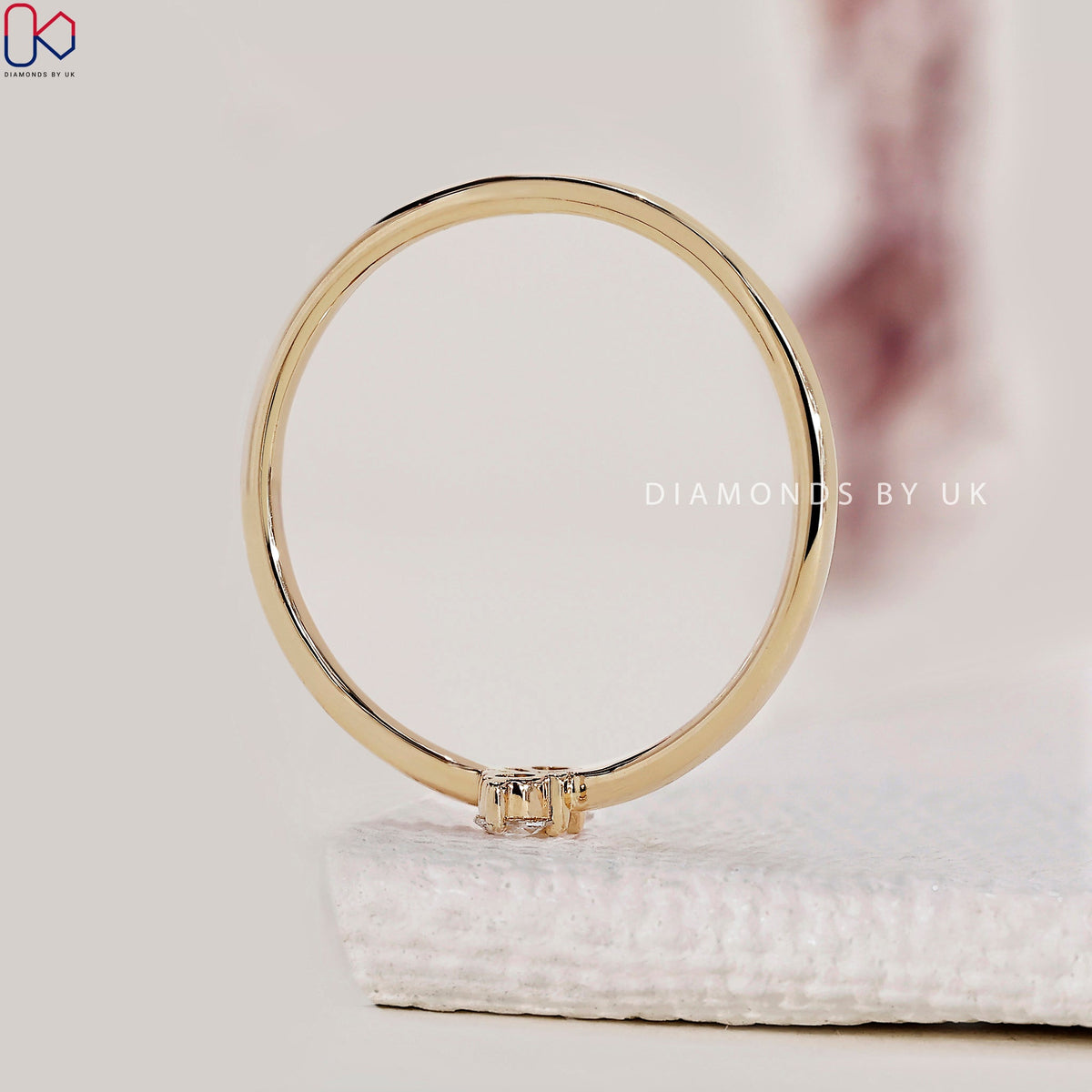 Round Rose Cut Two Stone Engagement Ring