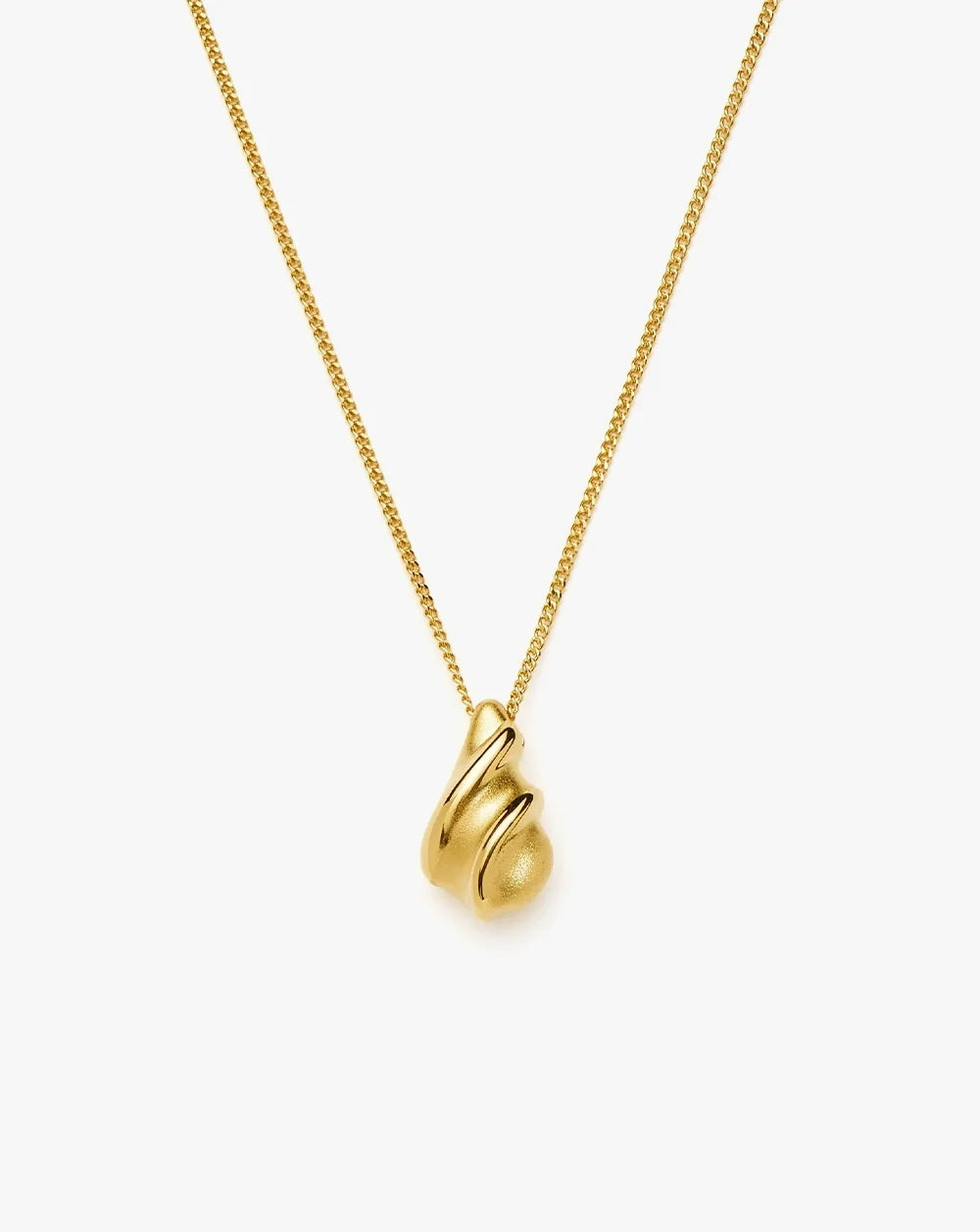 18K Gold Vermeil Savi Ridge Droplet Pendant Necklace