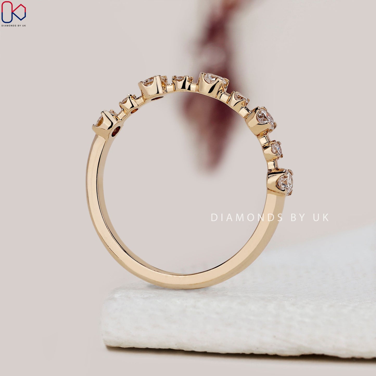 Yellow Gold Shared Prong Diamond Band