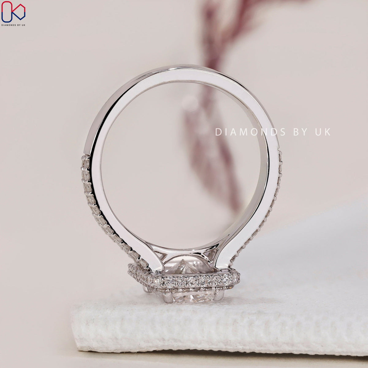 Radiant Cut Diamond Ring – Split Shank Pave Design