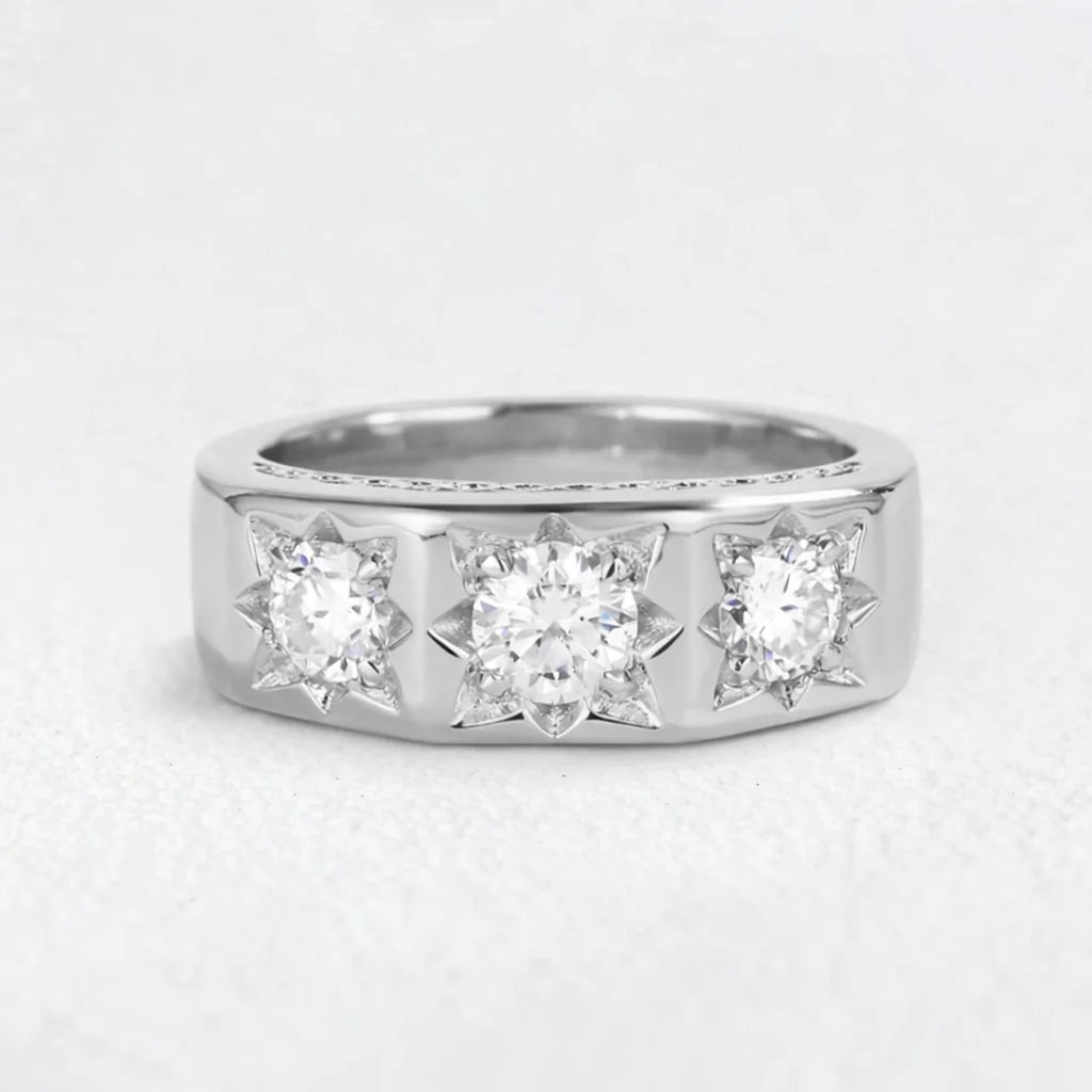 Solaris Burst | Round Diamond Wedding Band