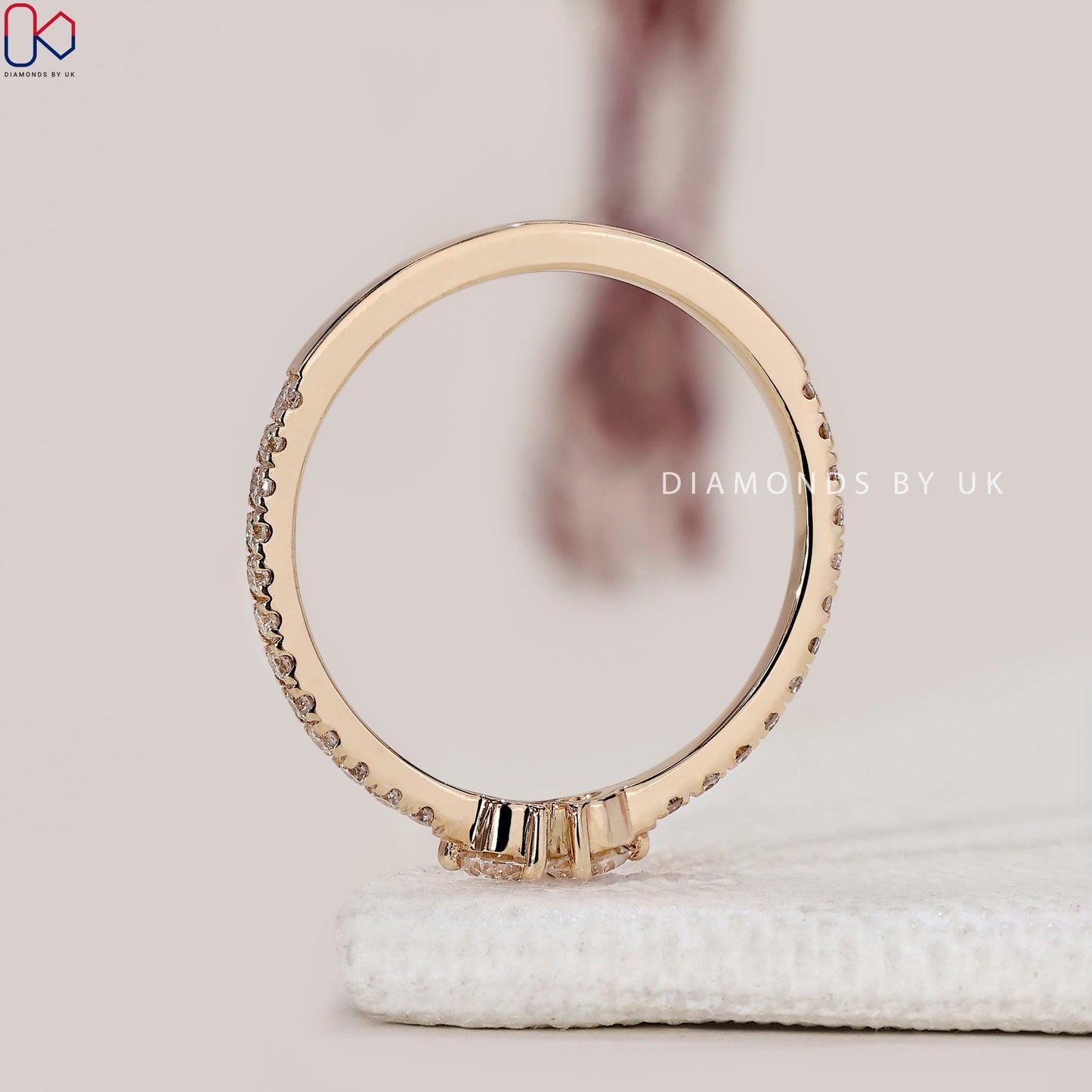 Round Diamond Eternity Yellow Gold Wedding Band