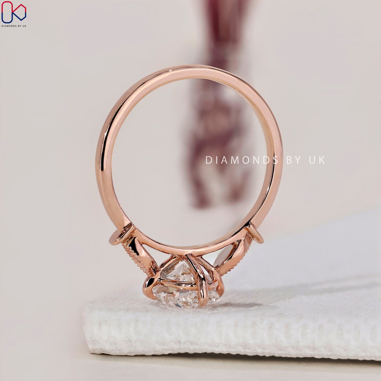 Oval Diamond Engagement Ring – Milgrain Design