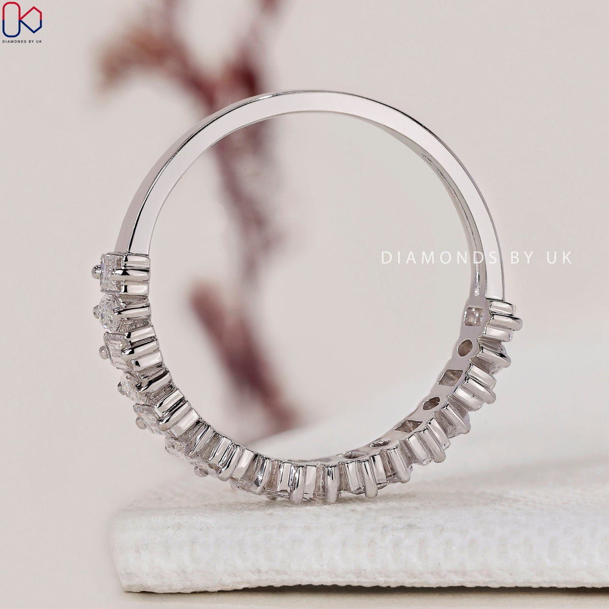Diamond Half Eternity Band – Baguette and Marquise Diamonds