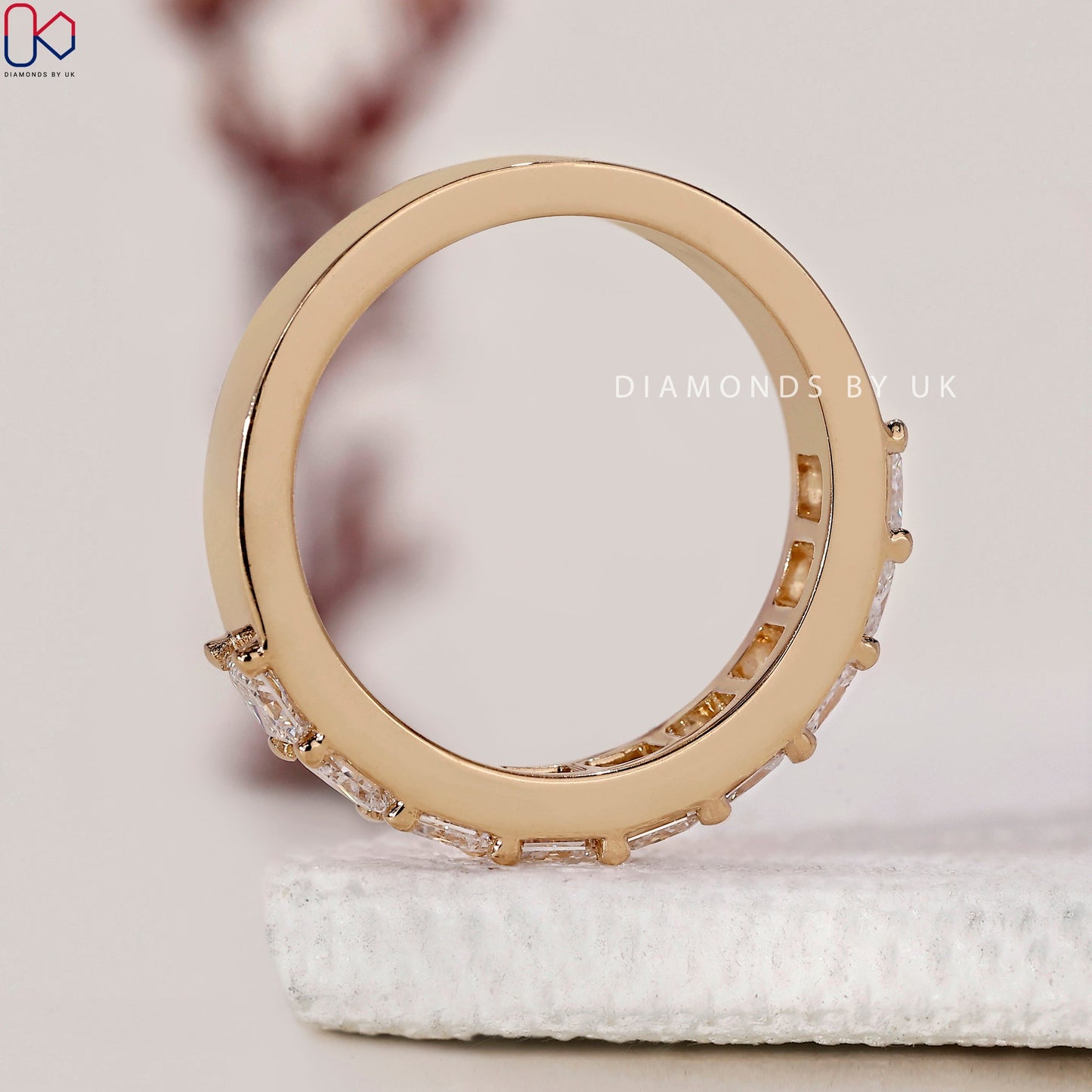 Princess Cut Eternity Band – Half Eternity Style