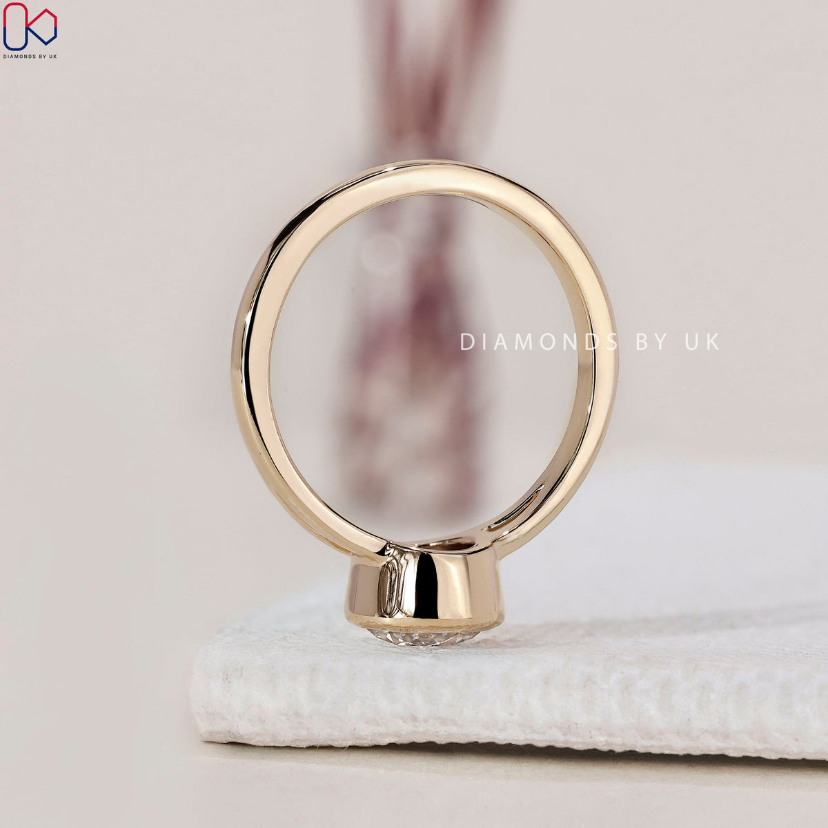 Round Diamond Bezel Set Engagement Ring