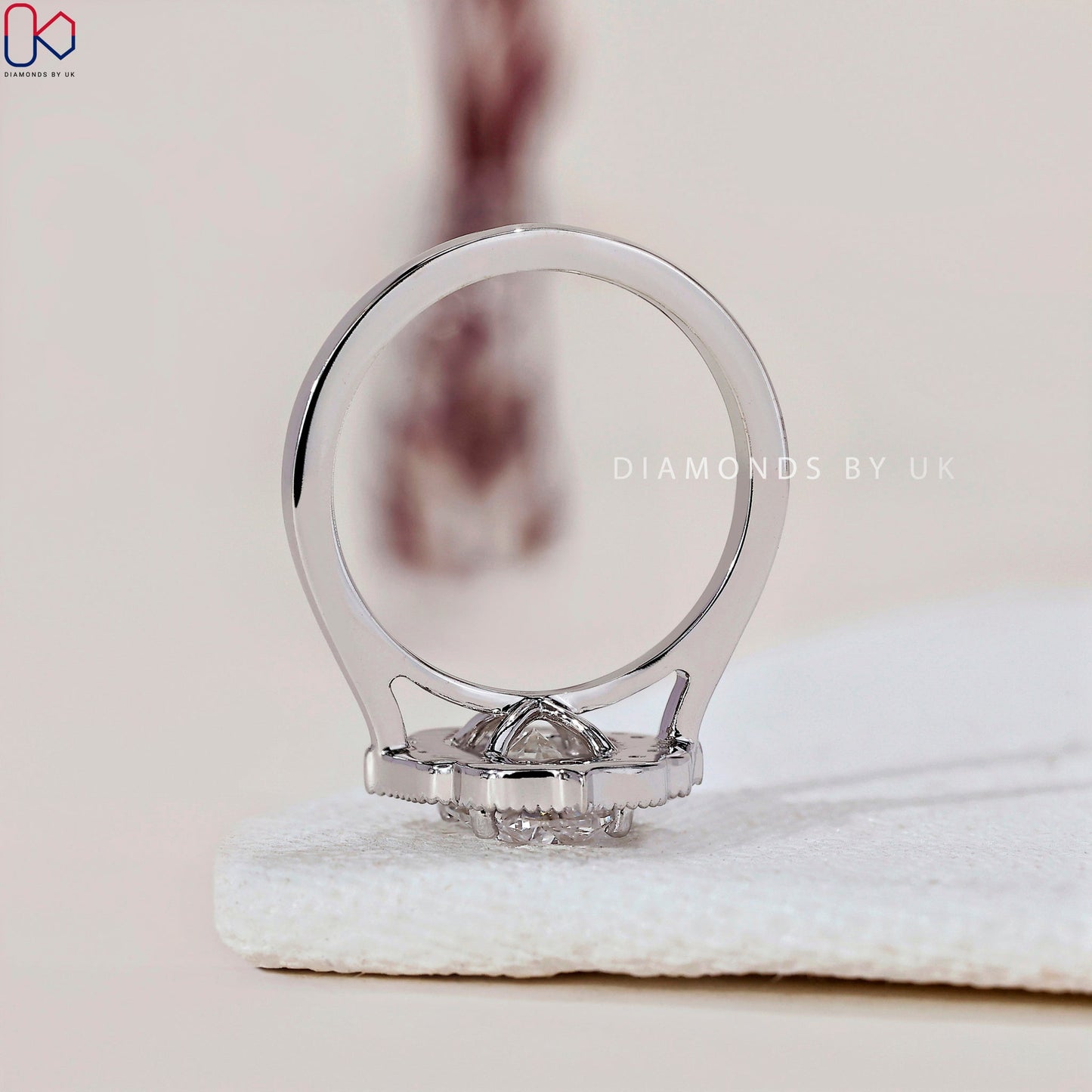 Oval Halo Engagement Ring – Cathedral Setting
