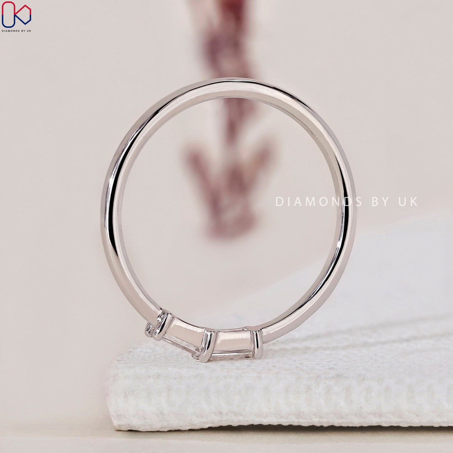Baguette Diamond Wedding Band - White Gold