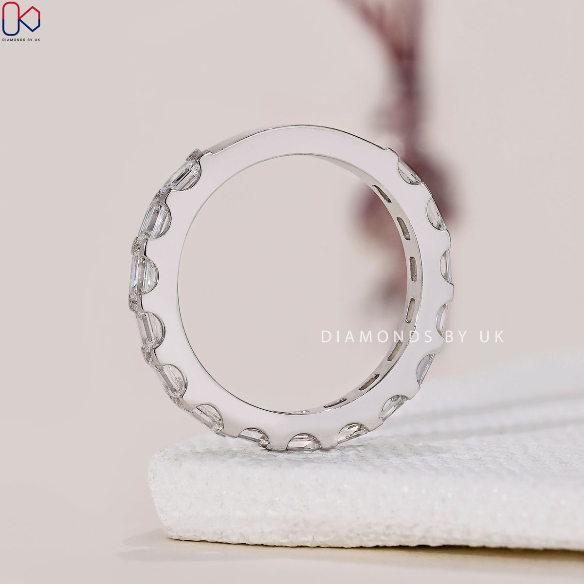 Emerald Cut Wedding Band - 3/4 Eternity