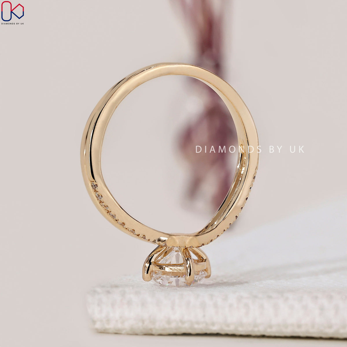Double Row Pave Round Diamond Ring