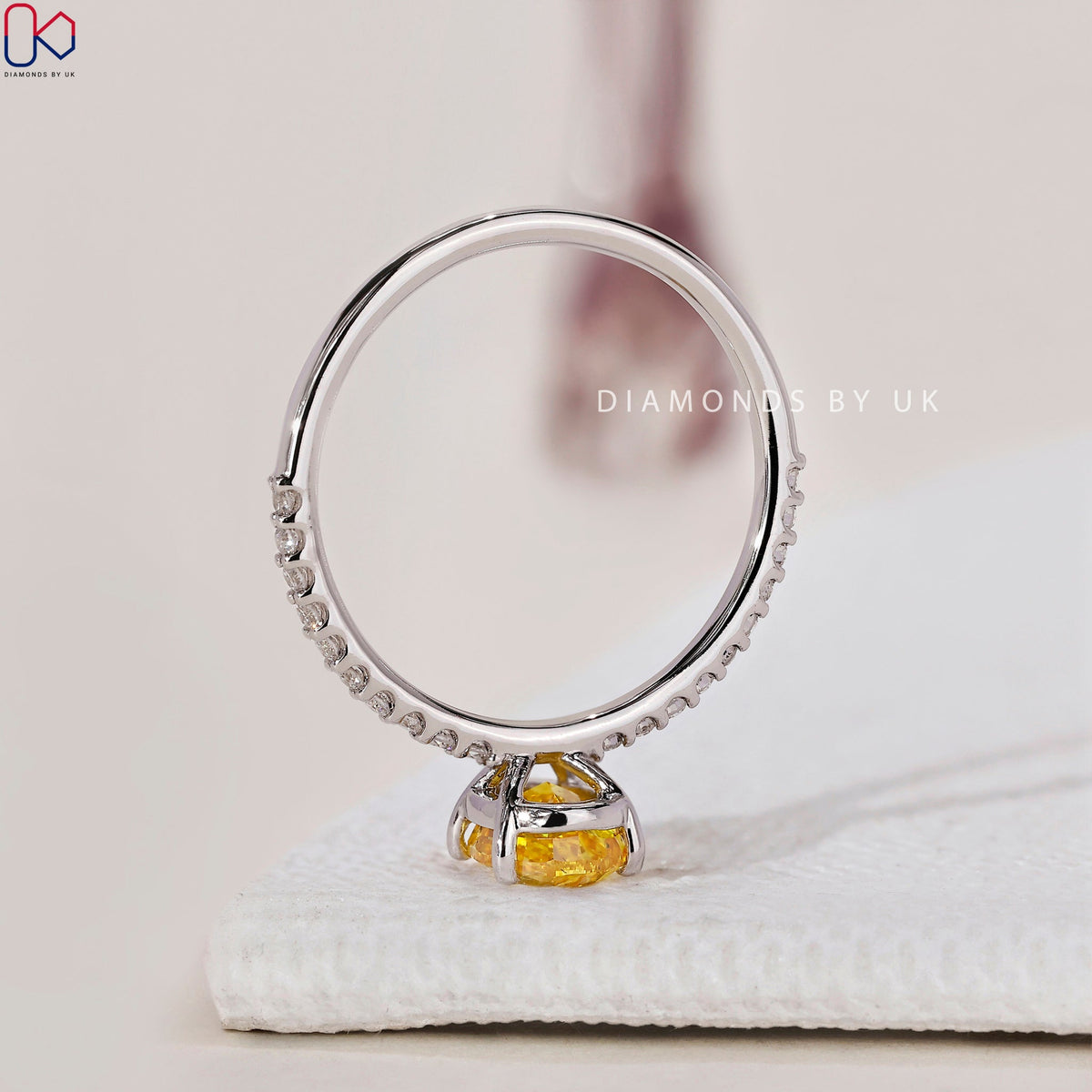 Pear Cut Yellow Diamond Ring