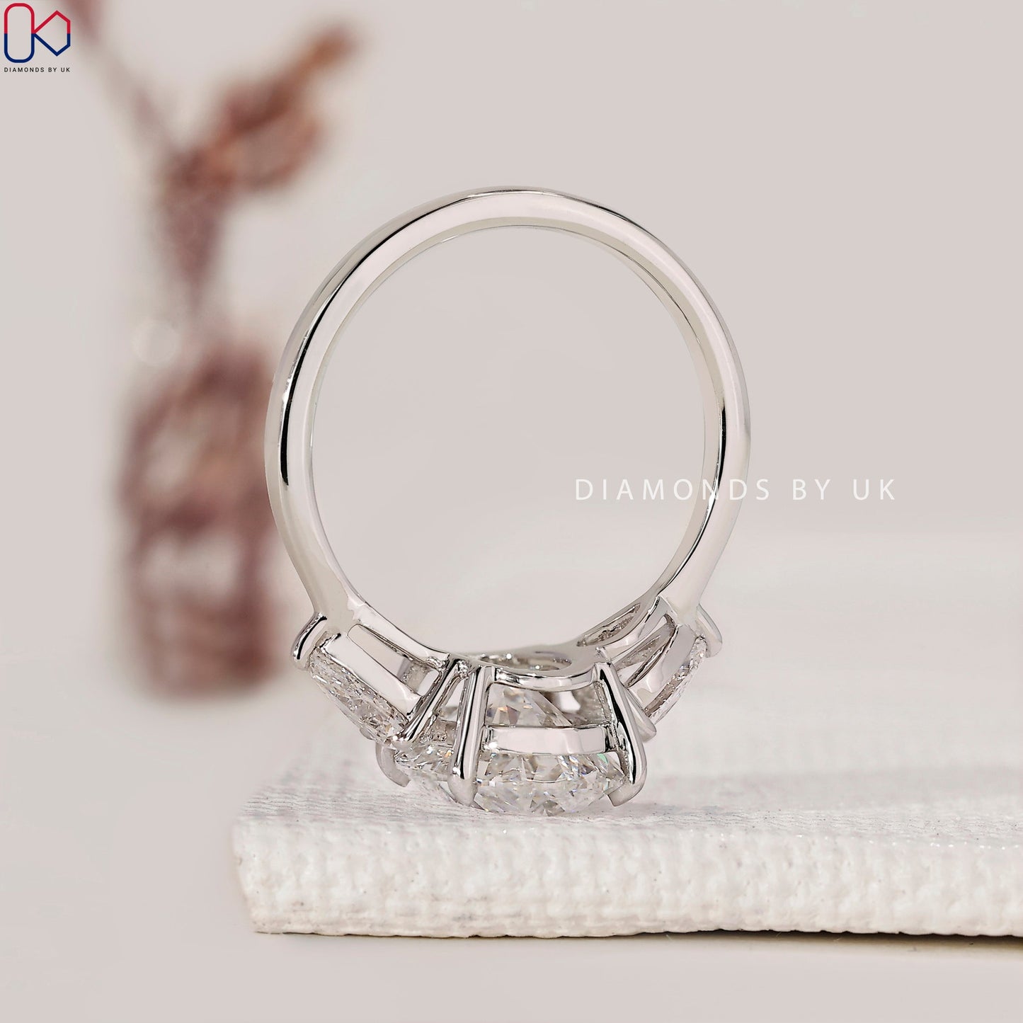 Oval Cut Three Stone Diamond Ring