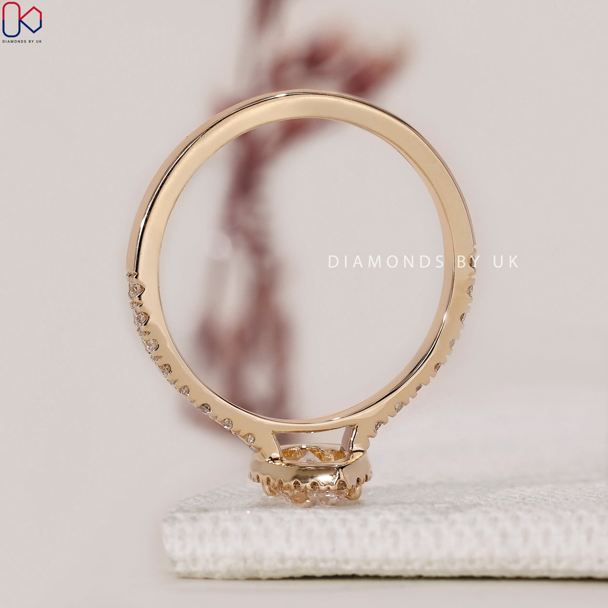Pear Shaped Engagement Ring - Pave Setting