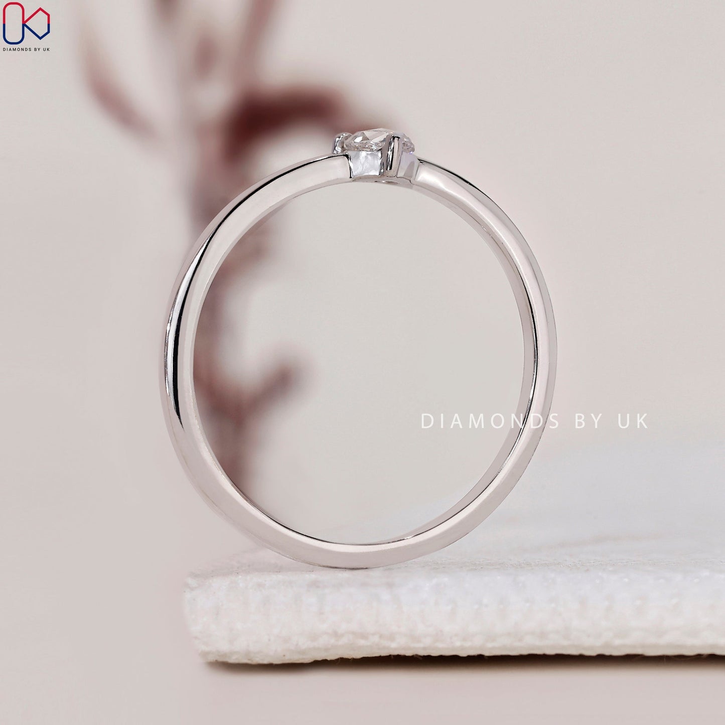 Rose Cut Diamond Ring - Round Solitaire Setting