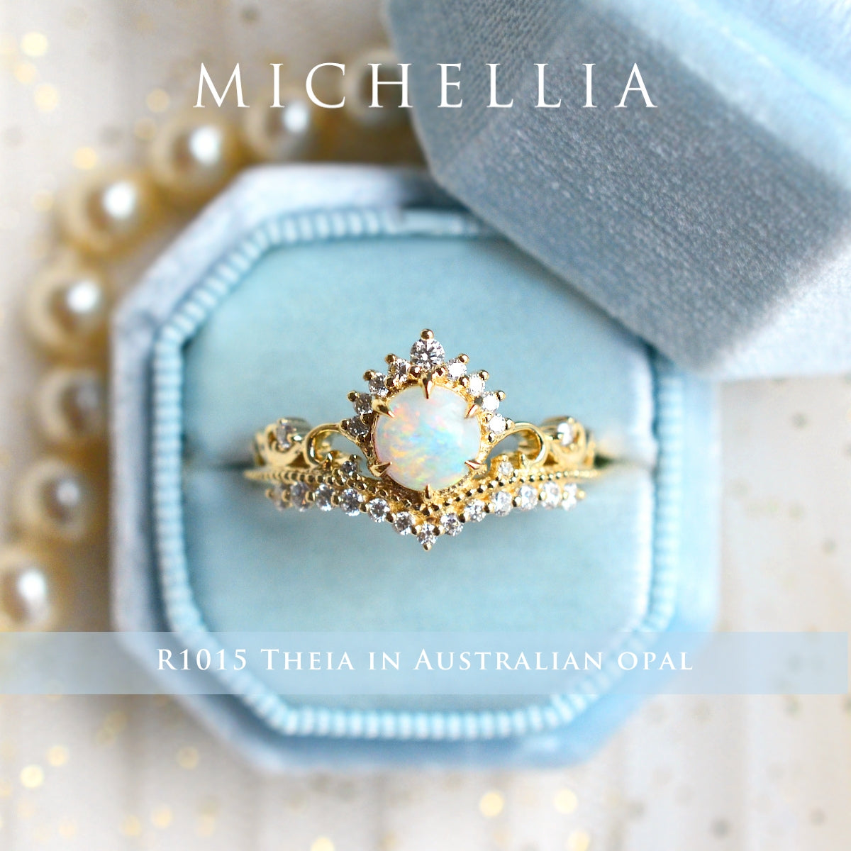 [Theia] Heirloom Crown Ring in Opal