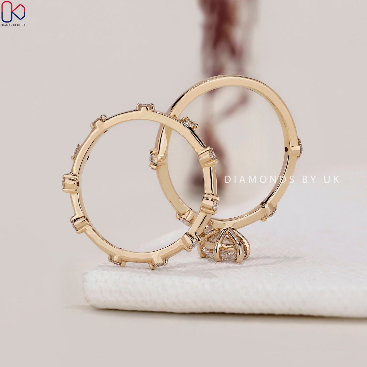 Pear Engagement Ring With Wedding Band