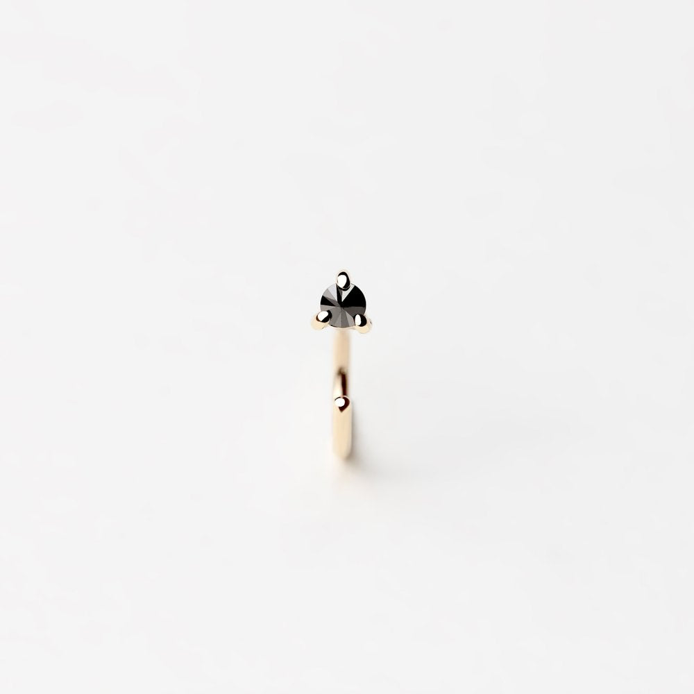 REVERSE BLACK DIAMOND GOLD HUG EARRING