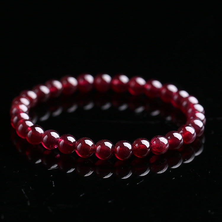 Red Garnet Stone Bead Bracelet