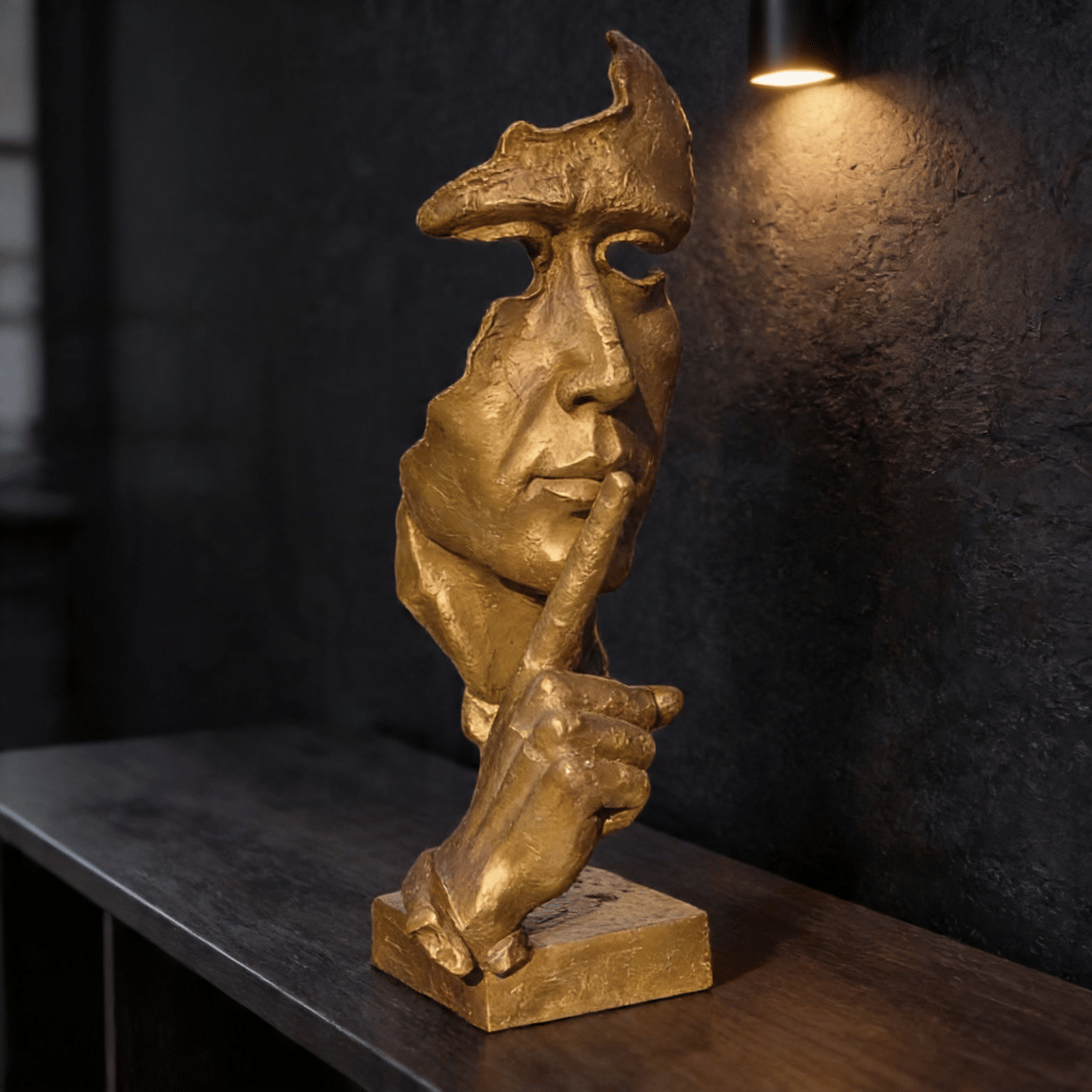 THE SILENCE | Abstract Bronze Face Sculpture
