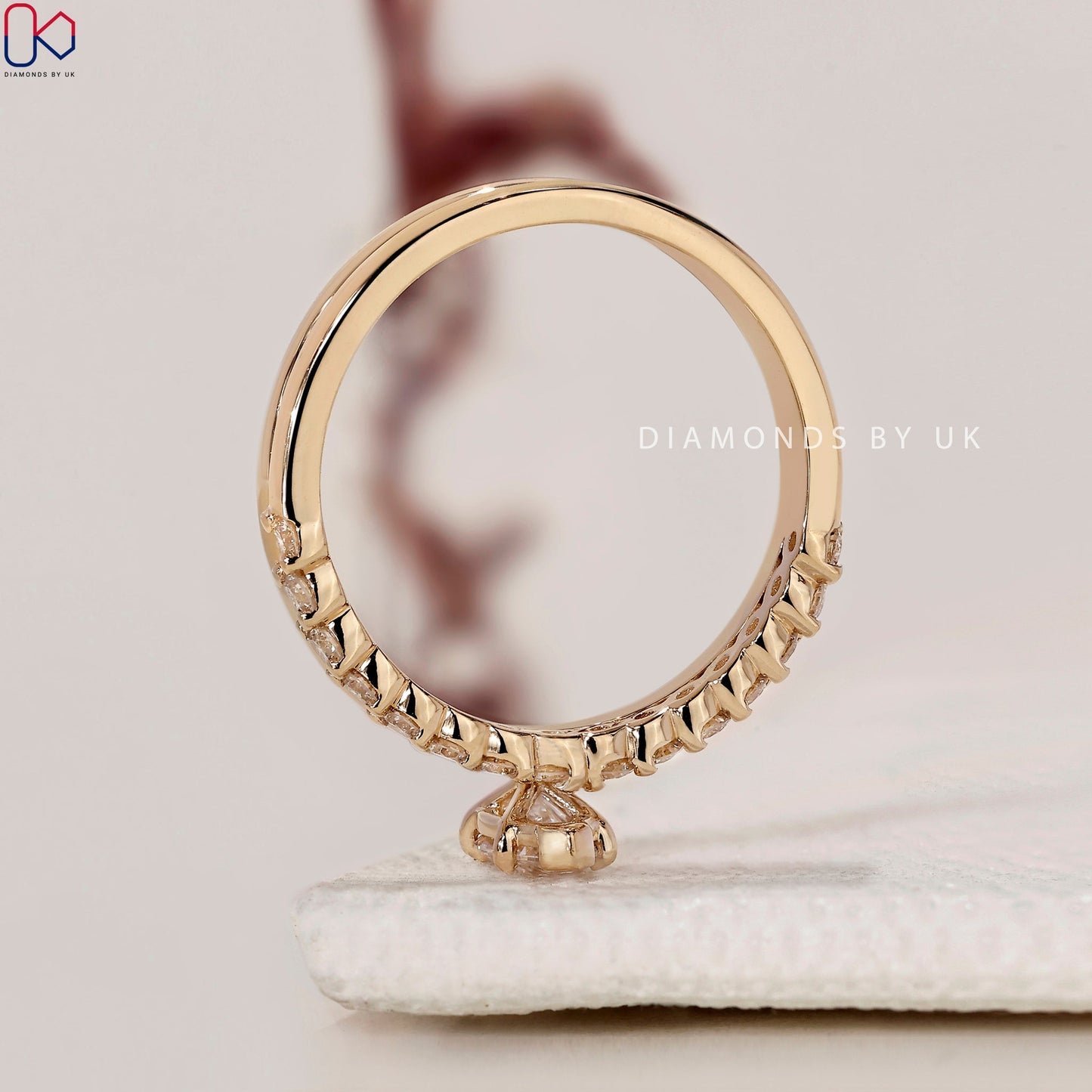 Marquise Diamond Ring And Half Eternity Band