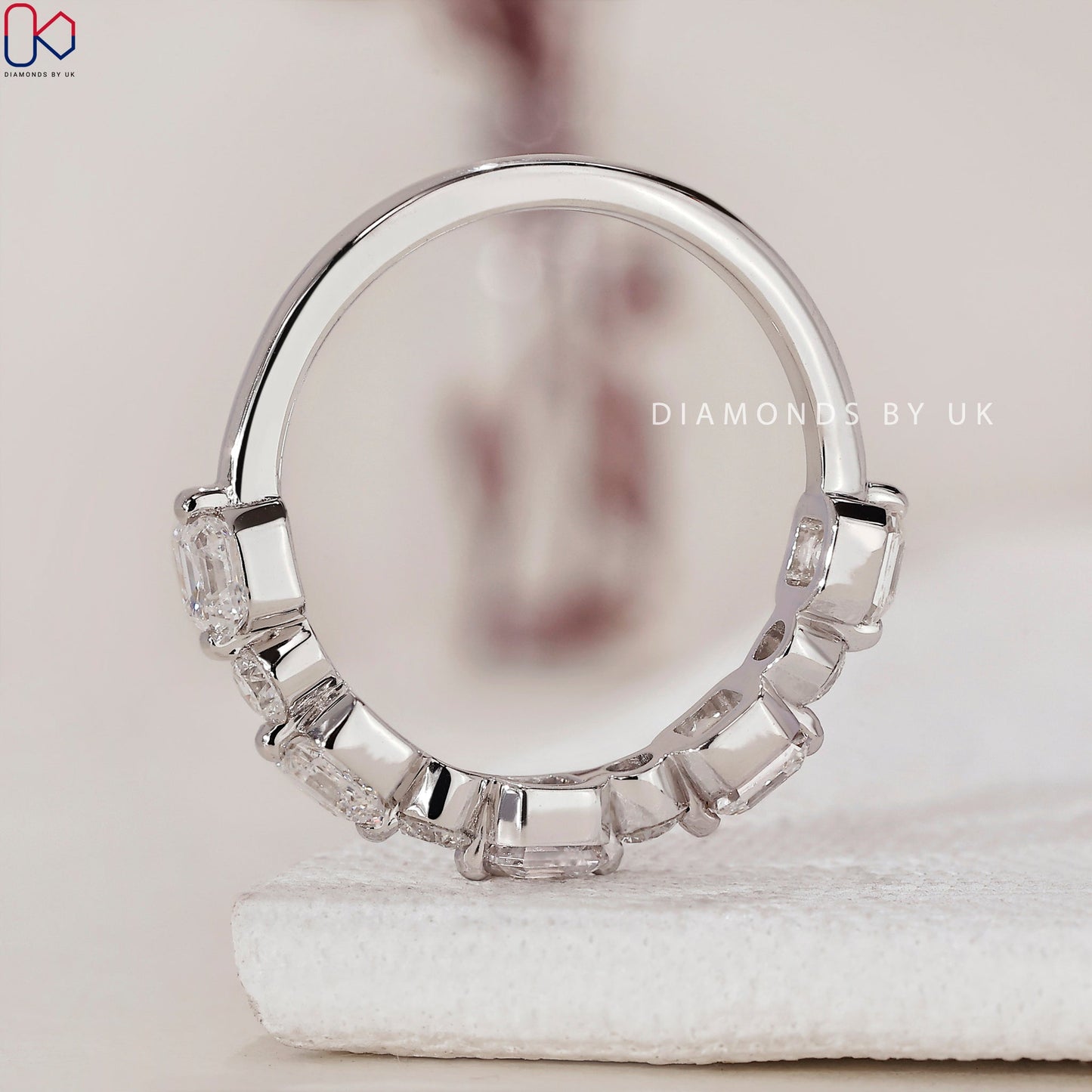 Asscher Cut Wedding Band