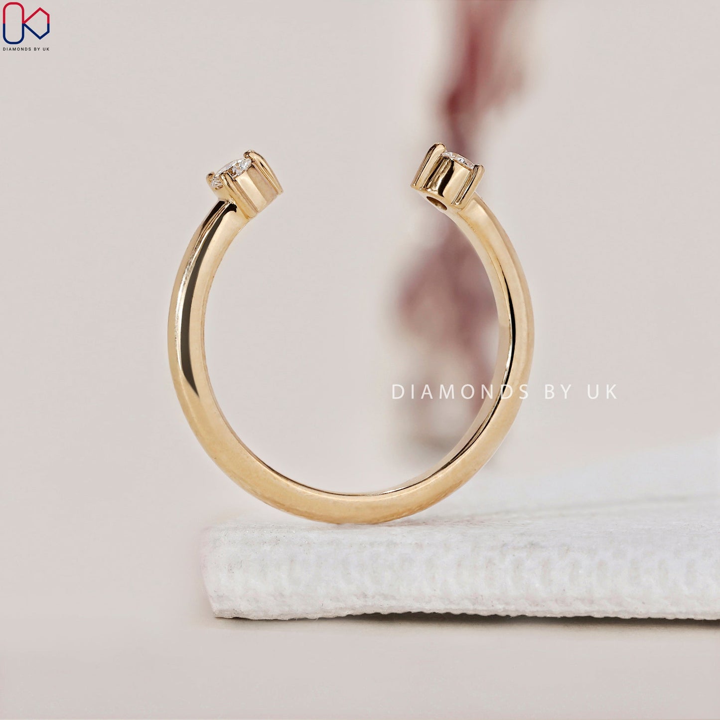 Open Wedding Band - Round Diamonds