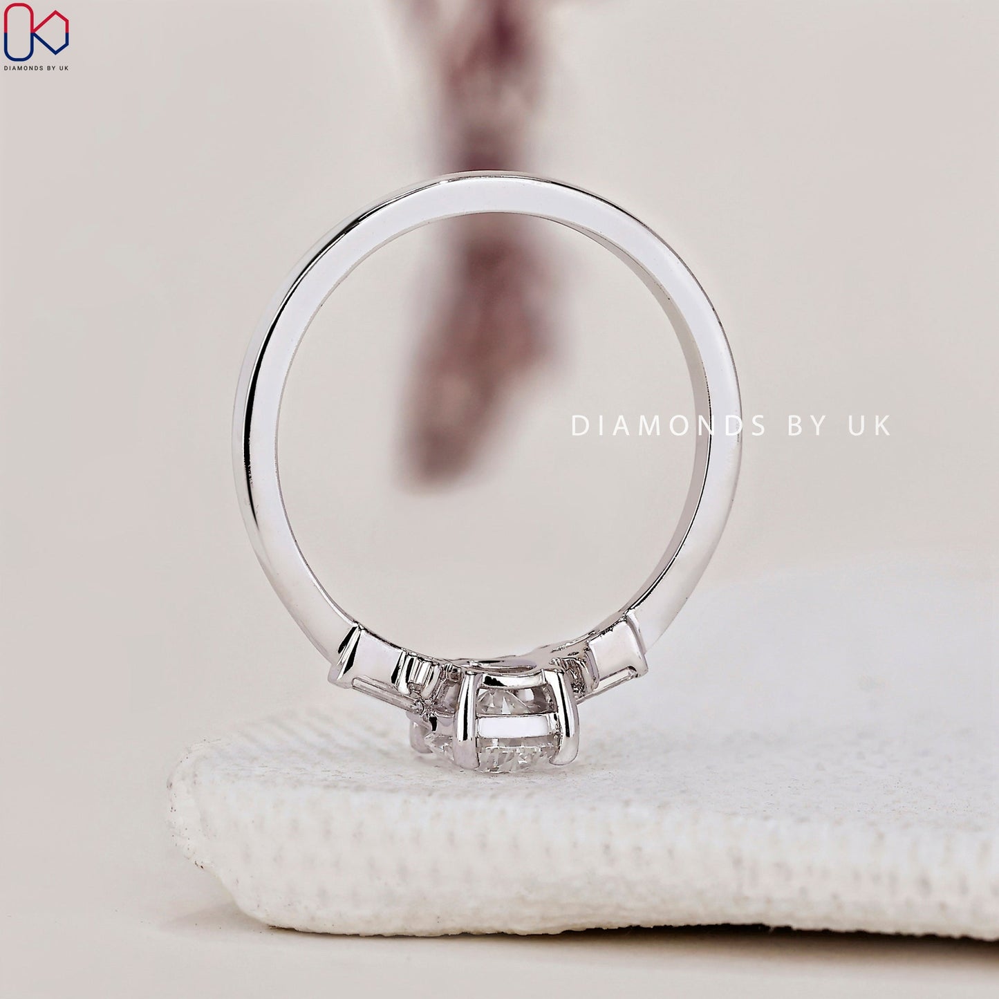 White Gold Tear Drop Diamond Ring