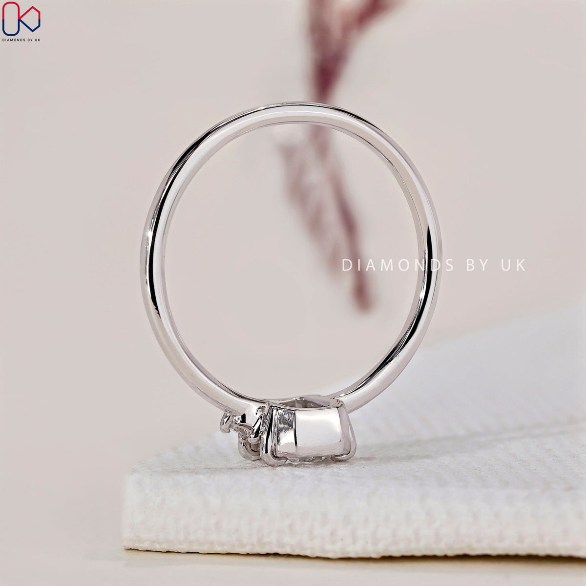2 Stone Diamond Ring - Round and Emerald Cut