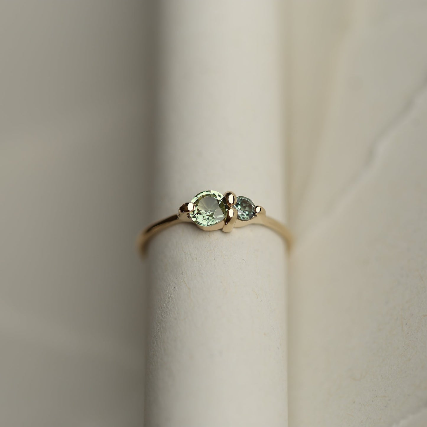 PAIRED SAPPHIRE AND TOURMALINE RING