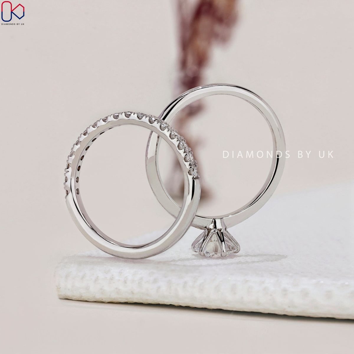 Round Engagement Ring Band With Diamonds