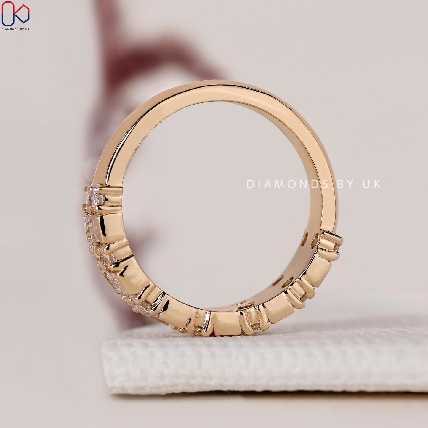 Baguette Diamond Band – Half Eternity Design