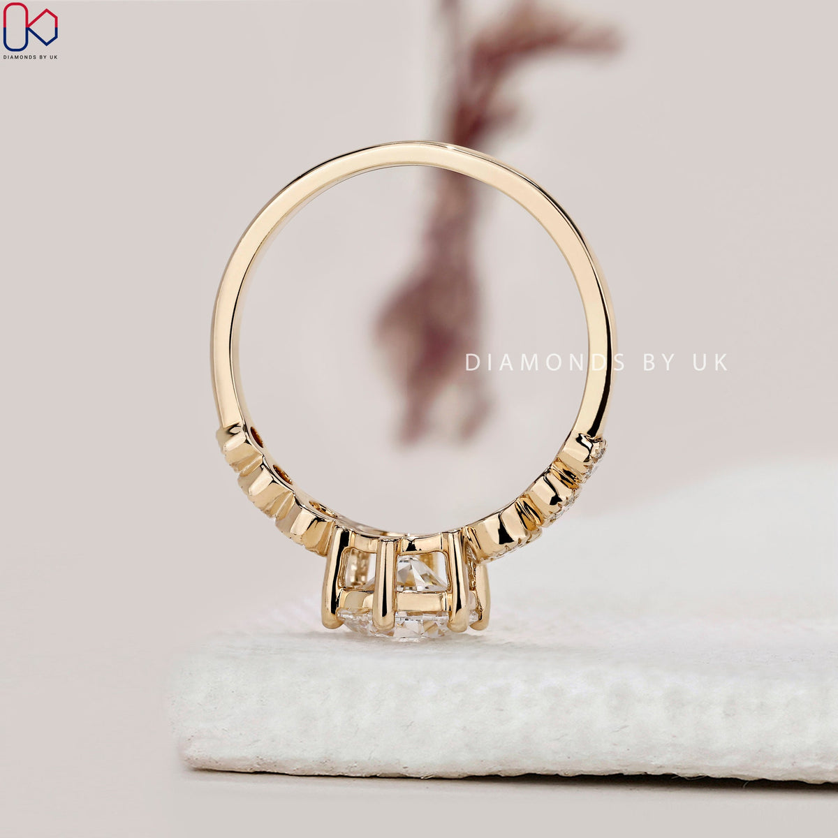 Bezel Milgrain Set Round Diamond Engagement Ring