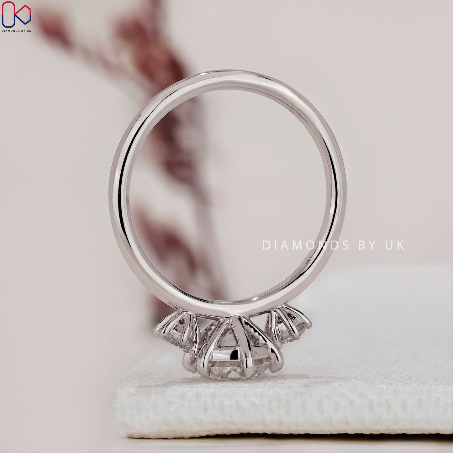 Three Stone Diamond Ring - Round Cut Diamond