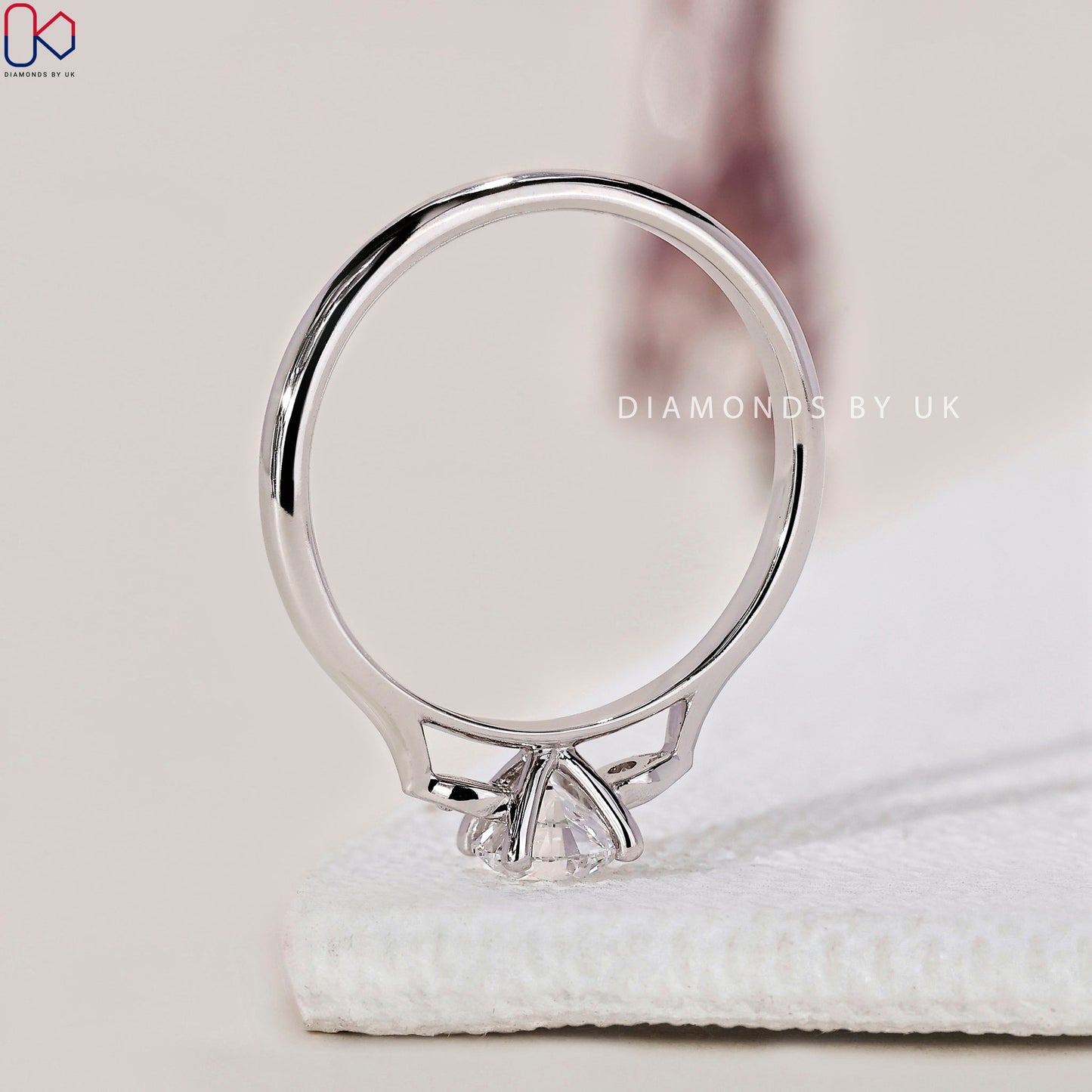 3 Stone Diamond Ring - Pear Shaped Outline