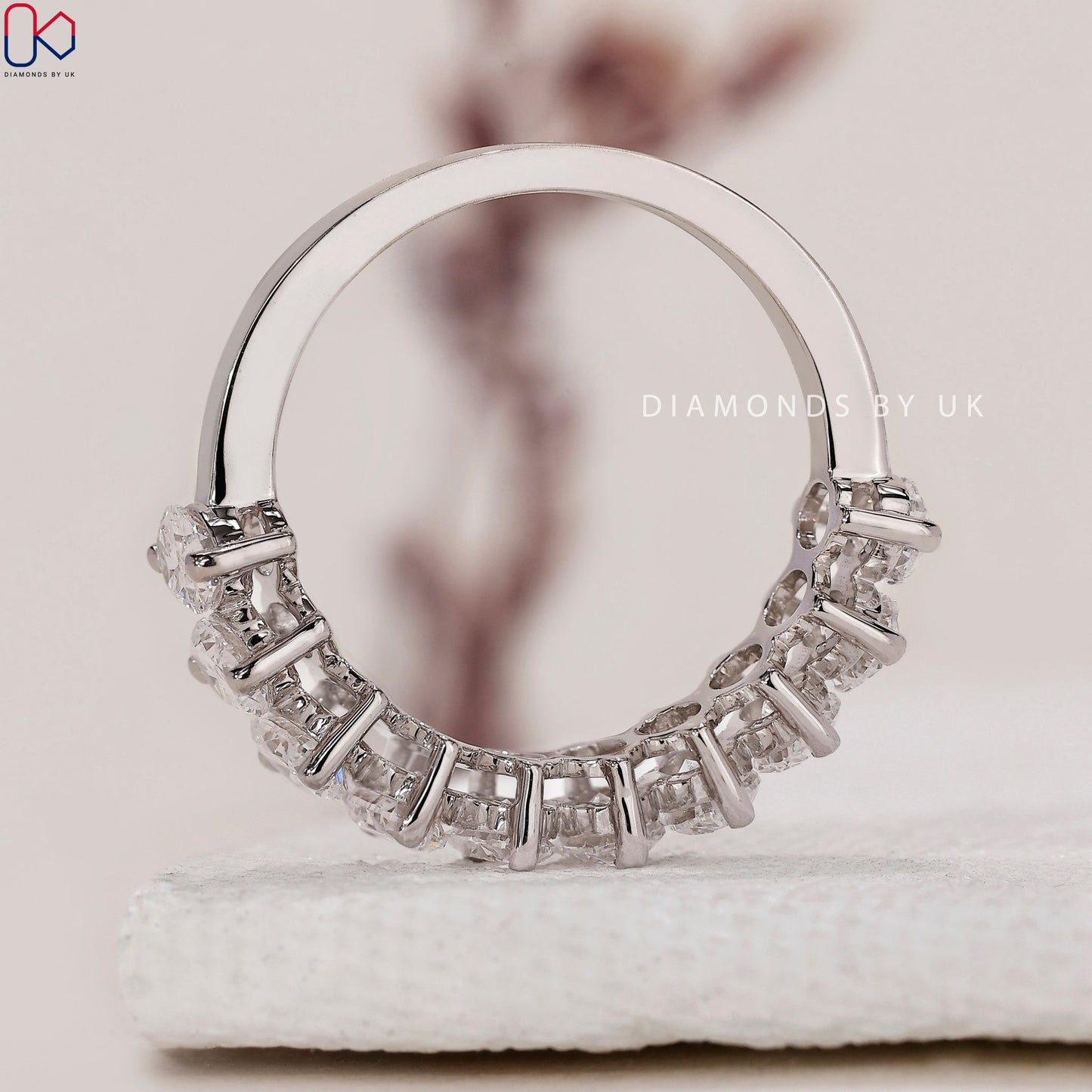 Oval Wedding Band – Half Eternity