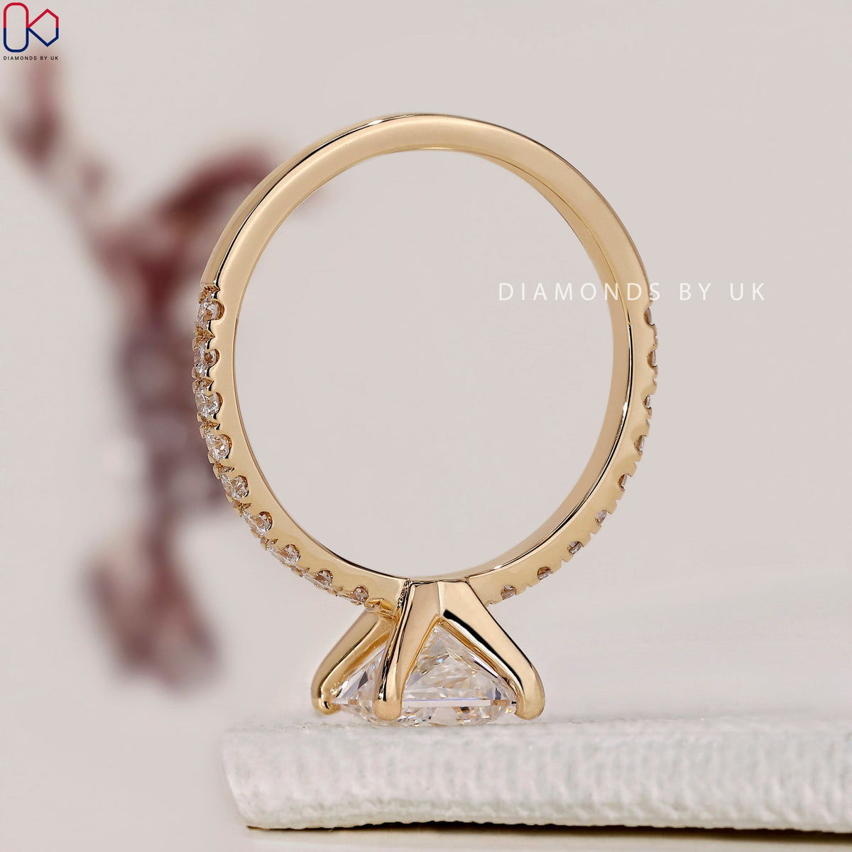 Princess Cut Engagement Ring - Pave Style