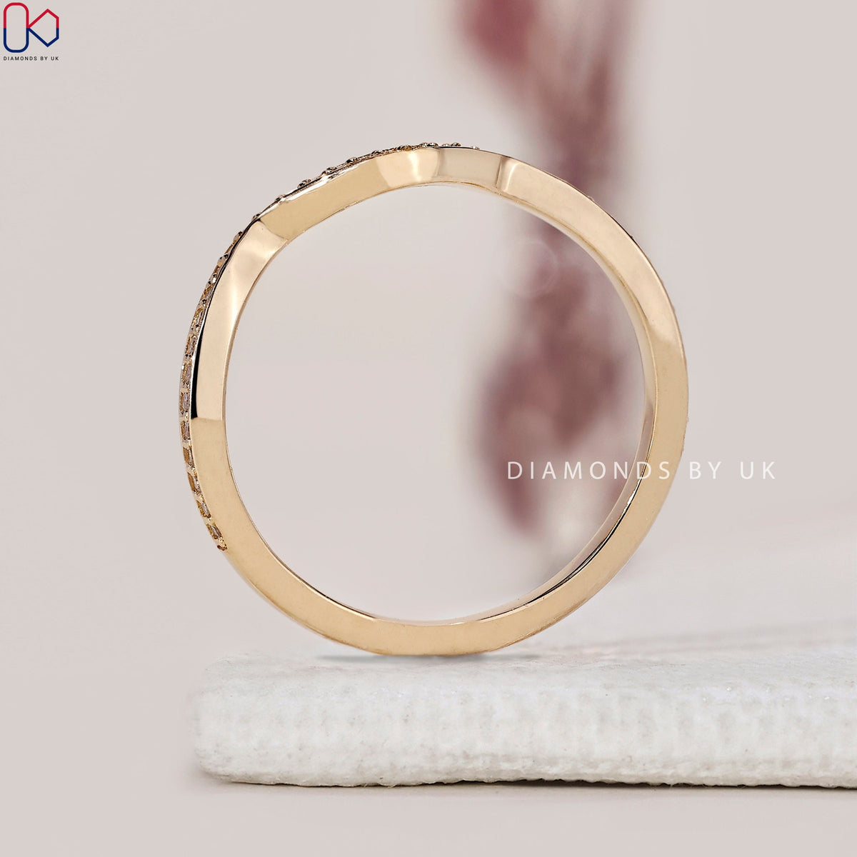 Round Diamond Wave Eternity Band