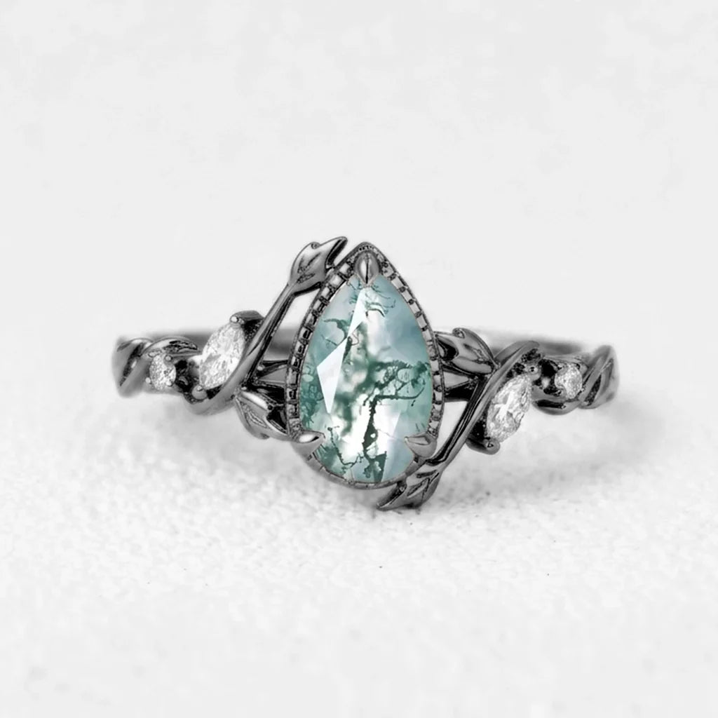 Hazel’s Thicket | Moss Agate Engagement Ring