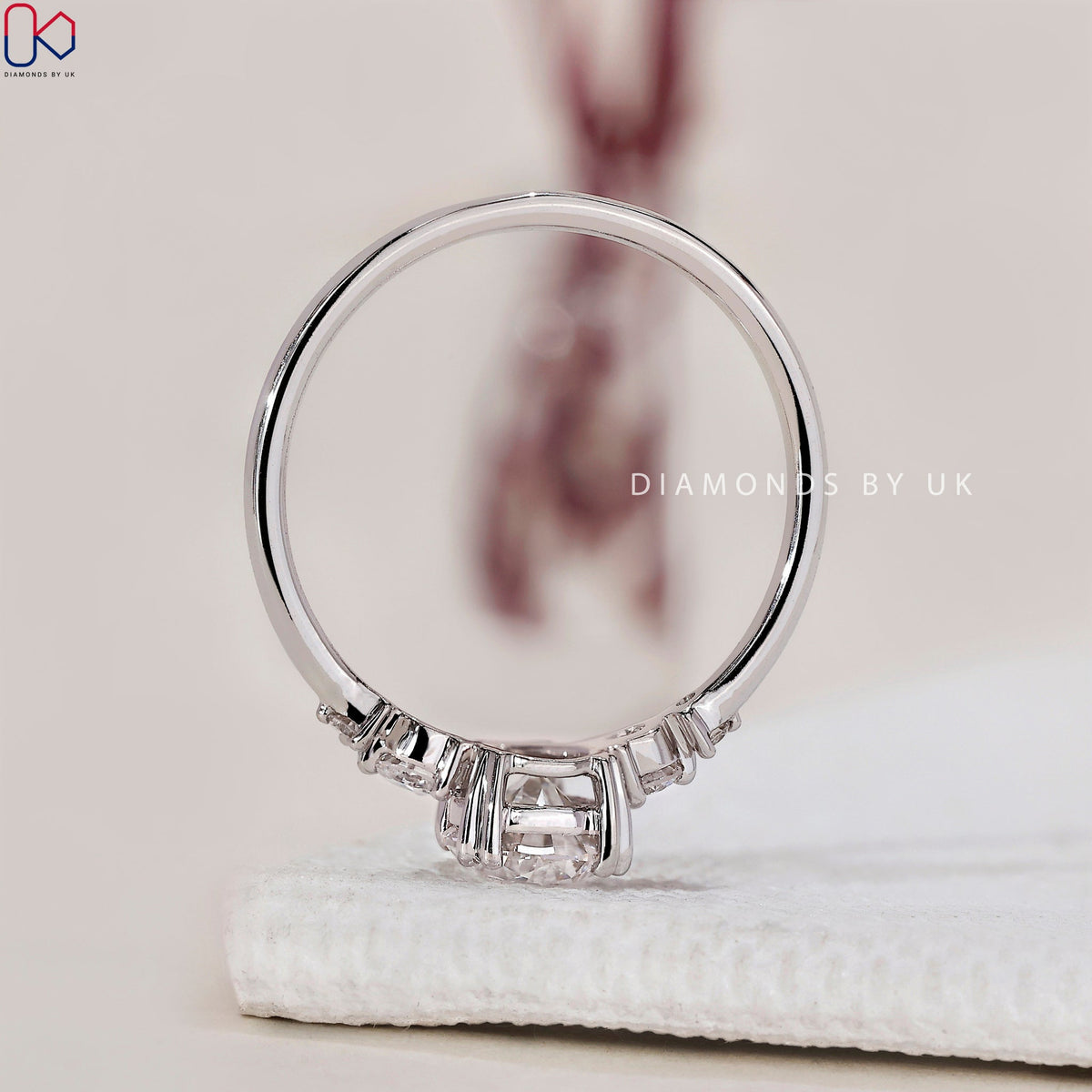 5 Stone Pear Diamond Ring