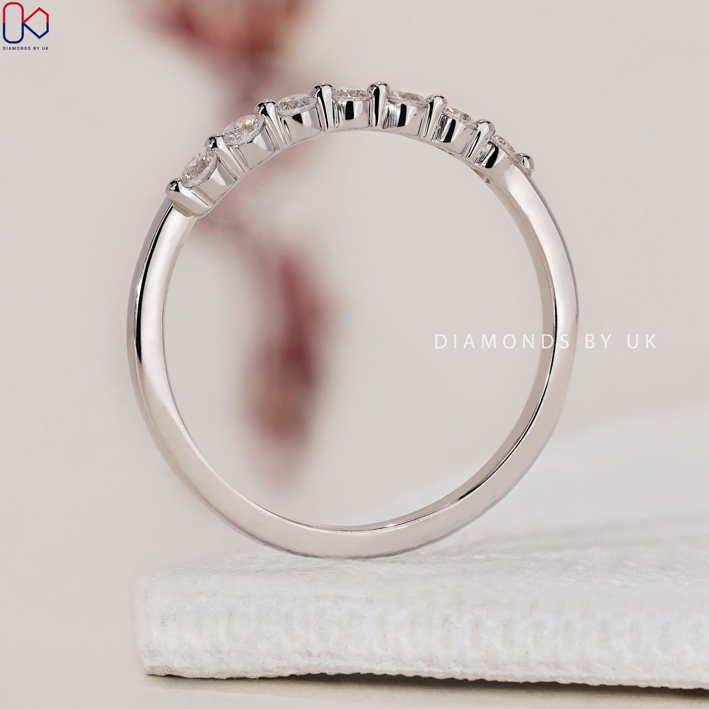Bypass Wedding Band - Round Diamonds
