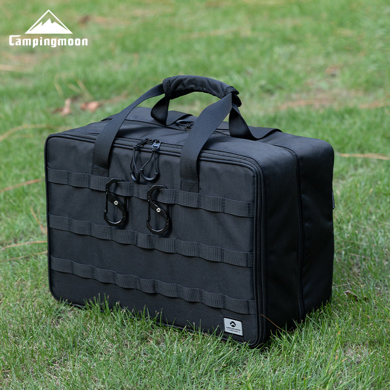 Campingmoon BK-46 Tactical Storage Bag Portable Lightweight IGT Compatible Black Large Integrated Grill Table Storage Tool Bag Accessories Add-ons Outdoor Camping Equipment Tool Cookware Utensil