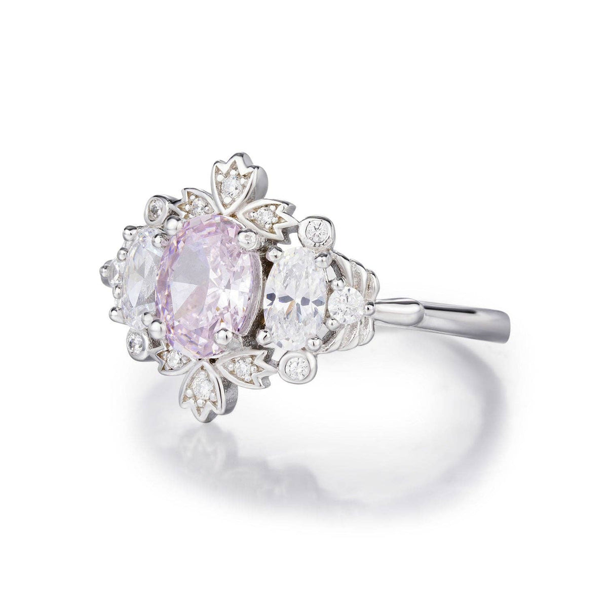 Lilyshade Morganite Ring: White Gold Vermeil  size P1/2